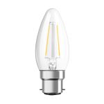 Ledvance Classic Performance LED Bulb B22d Candle Filament Clear 2.5W 250lm - 827 Extra Warm White | Replaces 25W