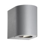 Nordlux Canto 2 Wall Light Aluminium Grey Up & Down - 10.6W 500lm - 830 Warm White | IP44