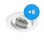 Multipack 6x Noxion Recessed Spot Drome MR16 Tiltable White | Cutout 69mm - GU10 Socket