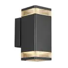 Nordlux Elm Wall Light Aluminium Black | IP44 - Suitable for 2x GU10